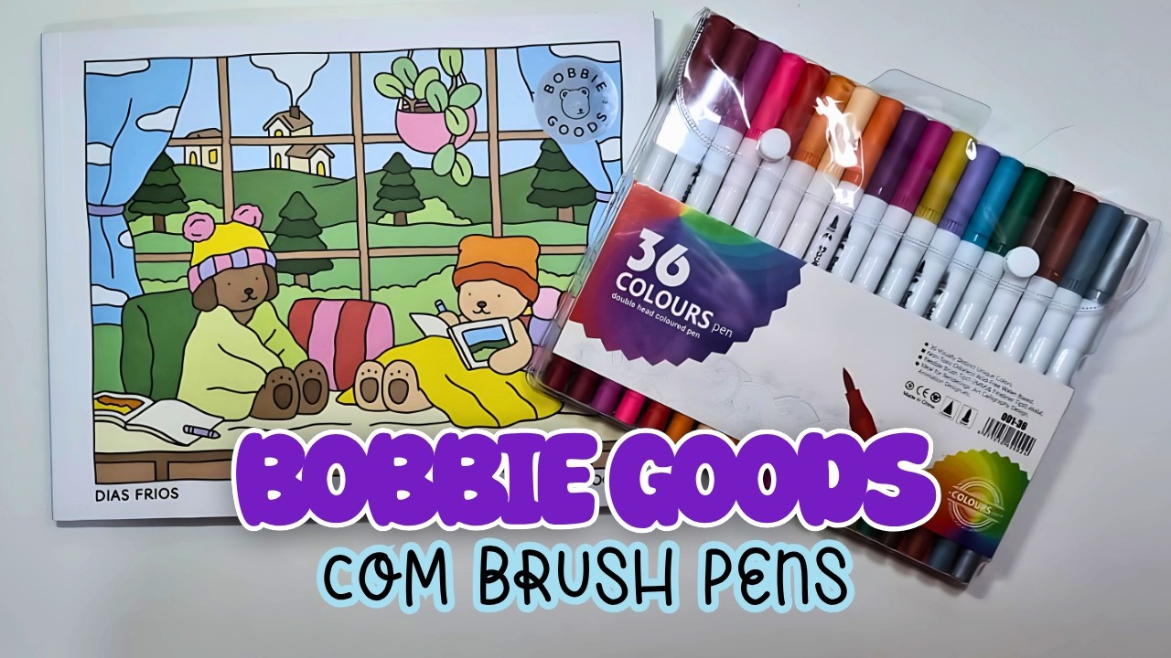 PINTANDO BOBBIE GOODS | SOMENTE COM BRUSH PEN | DIAS FRIOS | PINTE COMIGO | COLOR WITH ME