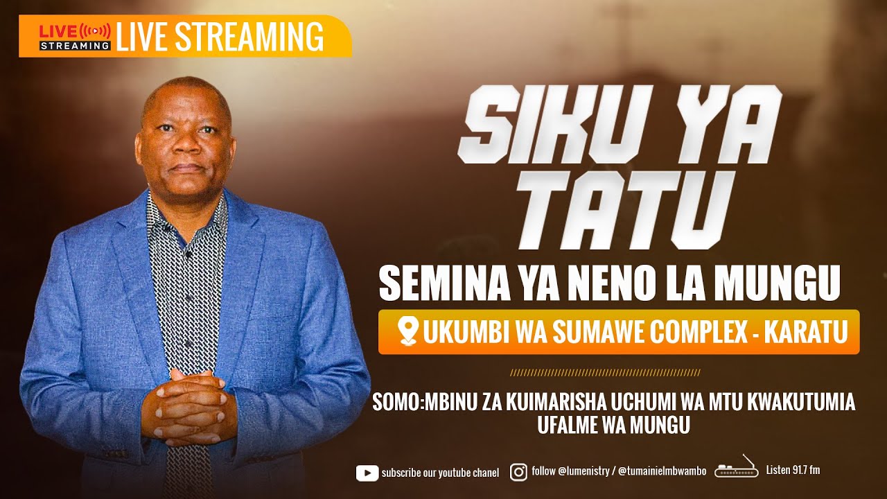 🔴LIVE: SIKU YA TATU , SEMINA YA NENO LA MUNGU KUTOKA UKUMBI WA SUMAWE COMPLEX - KARATU