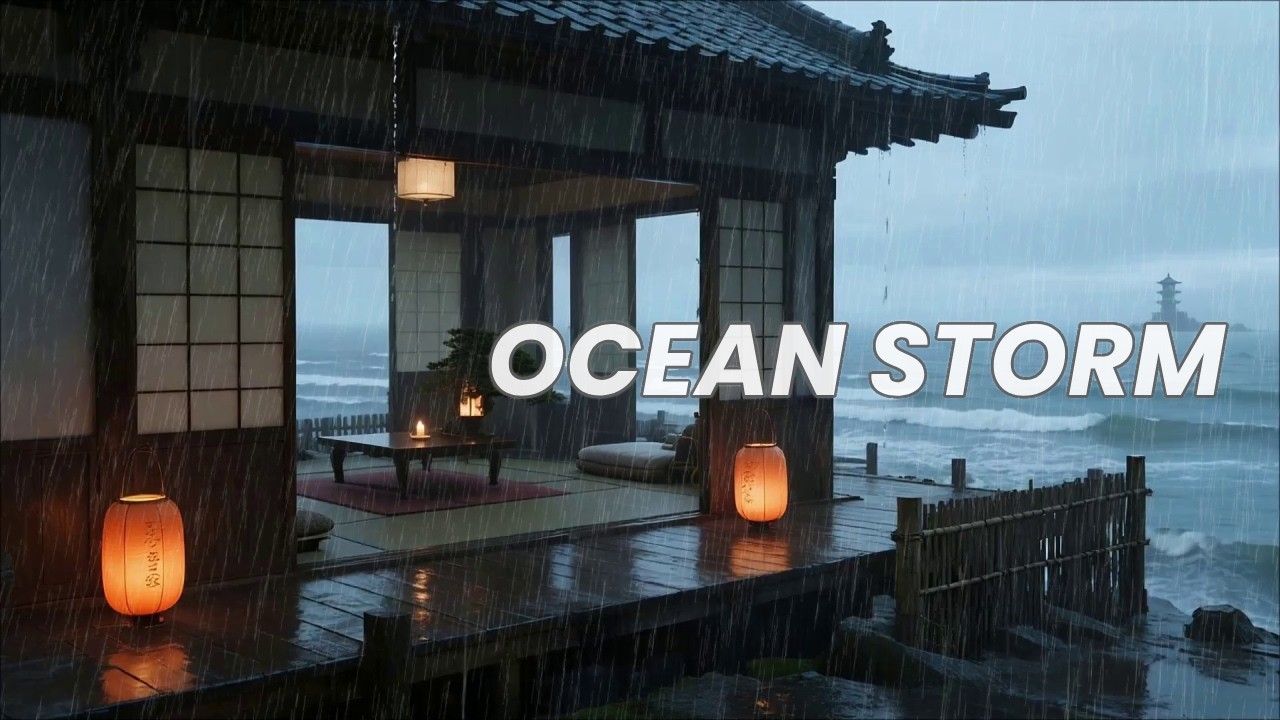 🔴 Powerful Relief Stormy Ocean Rain at Cliffside Seaview Room for Your Perfect Deep Sleep 🌊