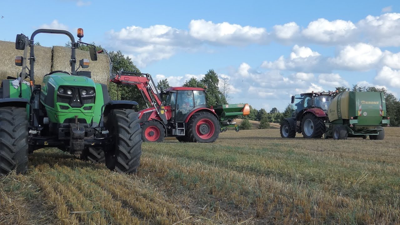 Akcja kulki 2020!!!Prasowanie słomy case'm!!!Deutz-fahr&Zetor&Case&Krone