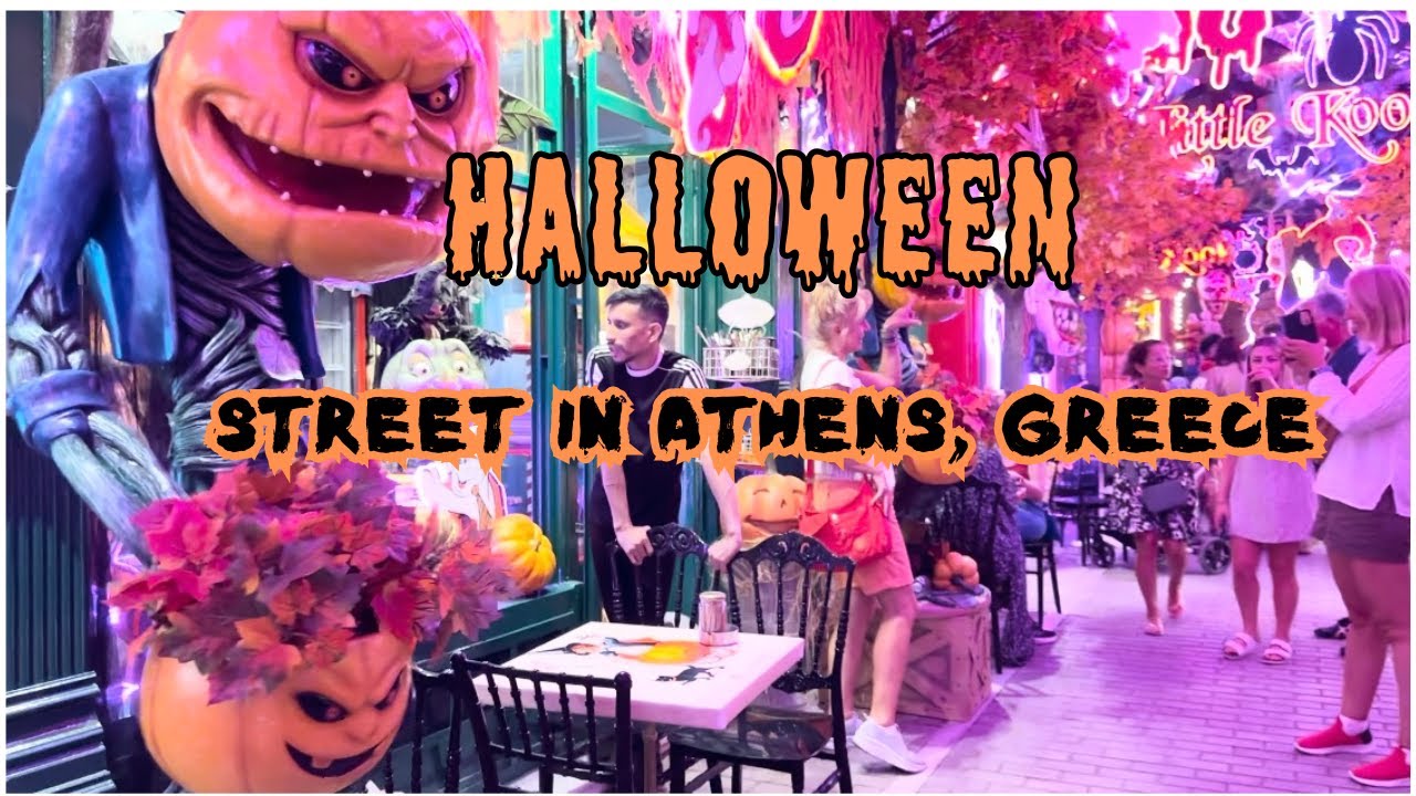 👻 🎃Halloween street in Athens, Greece!