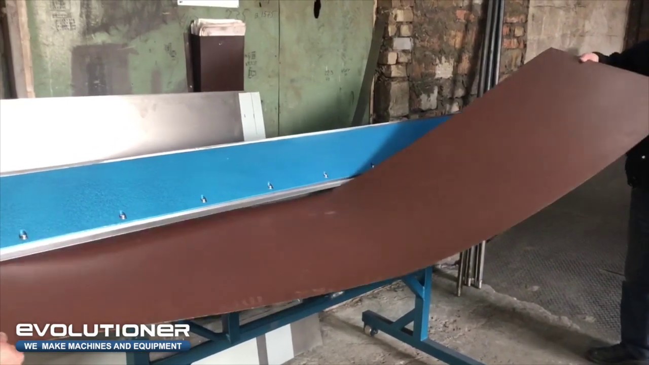 Sheet metal bending machine MB-2650, metal folder, metal bender. Roofing element producing process