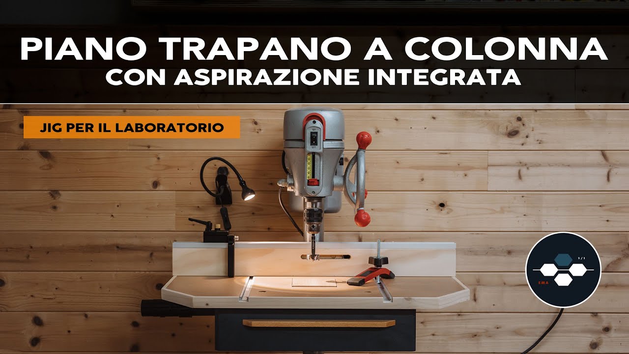 Piano per trapano a colonna con aspirazione integrata 👨🏻‍🔧  Fai da Te