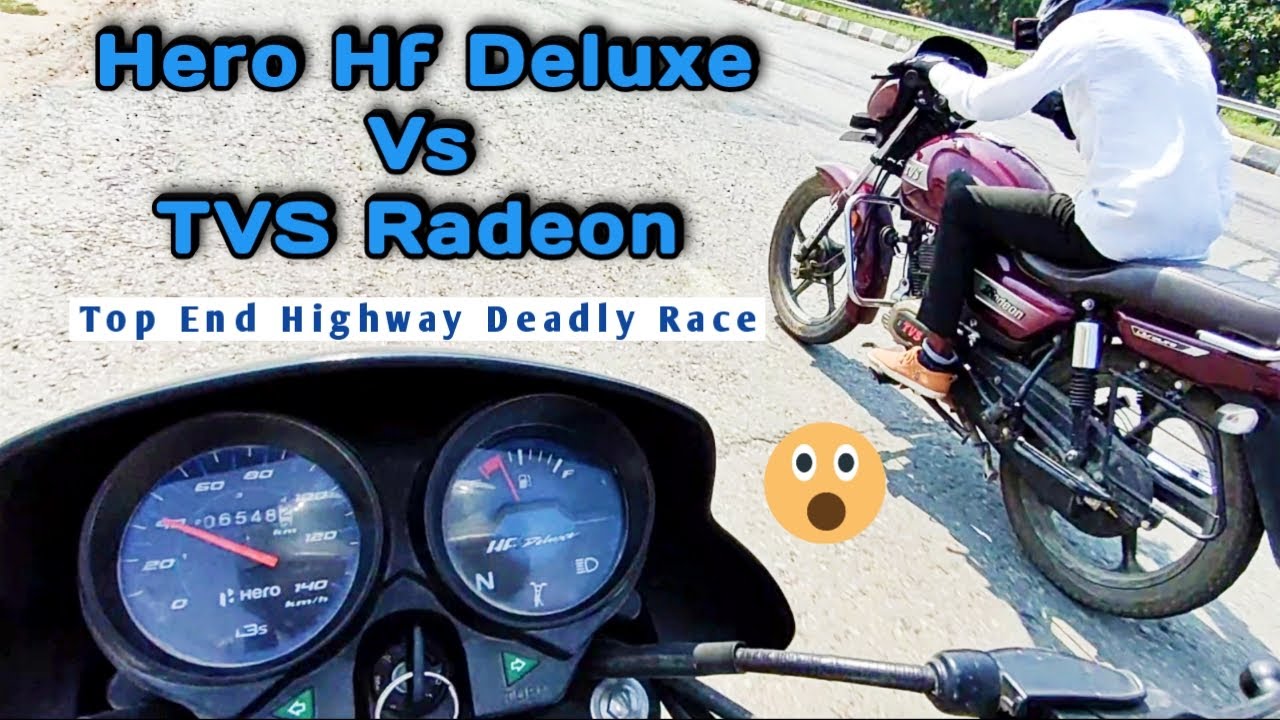 TVS Radeon Vs Hero Hf Deluxe | Top End | Highway Deadly Race | Shocking Results | UP65 Racers