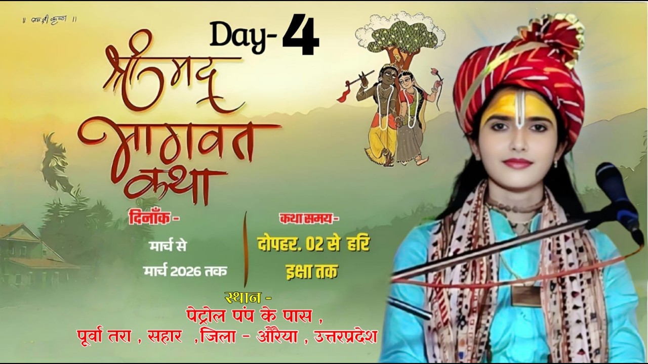 🔴DAY 4 | श्रीमद भागवत कथा | सहार , जिला -औरैया  , उत्तरप्रदेश  | शास्त्री कुंती बघेल जी - 8006702795