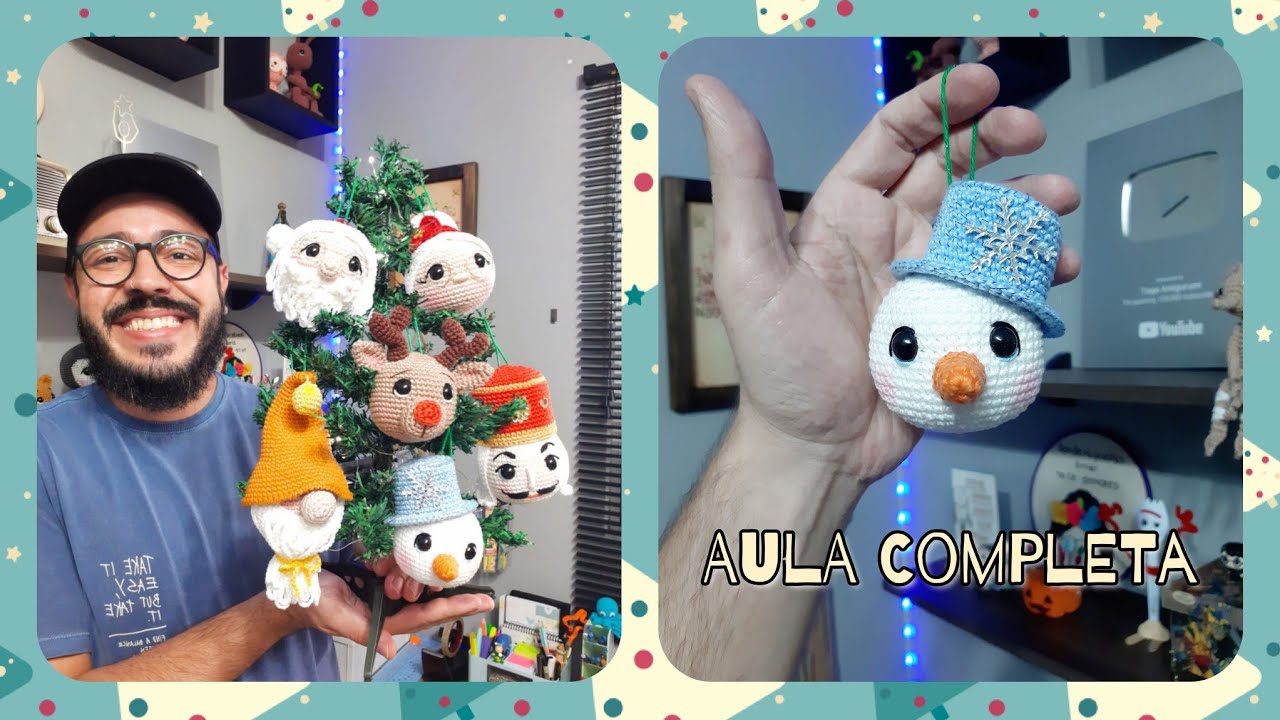 Cole&ccedil;&atilde;o Amigurumi Natal 2025 - Enfeite Boneco De Neve - Aula Completa -  Tiago Amigurumi
