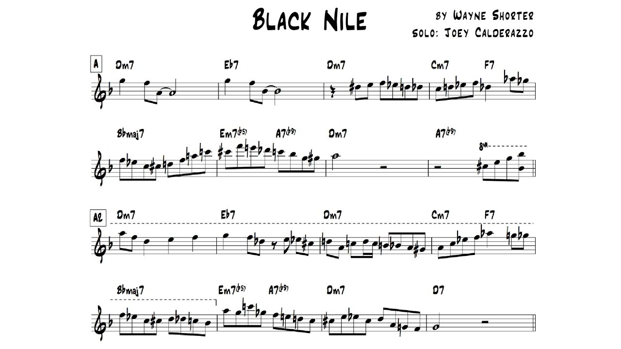 Joey Calderazzo's solo transcription of Black Nile - The Traveler