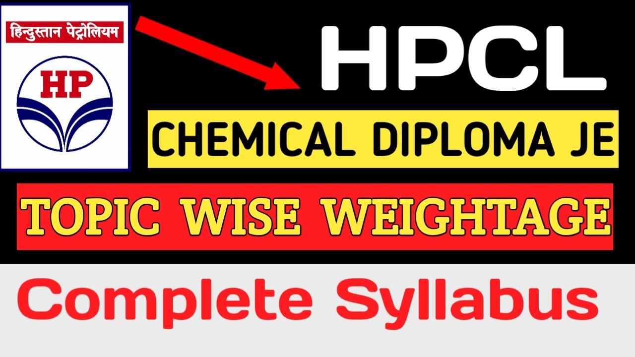 HPCL JE 2025 Syllabus & Topic-Wise Weightage | Chemical Diploma | Technical + Non Technical