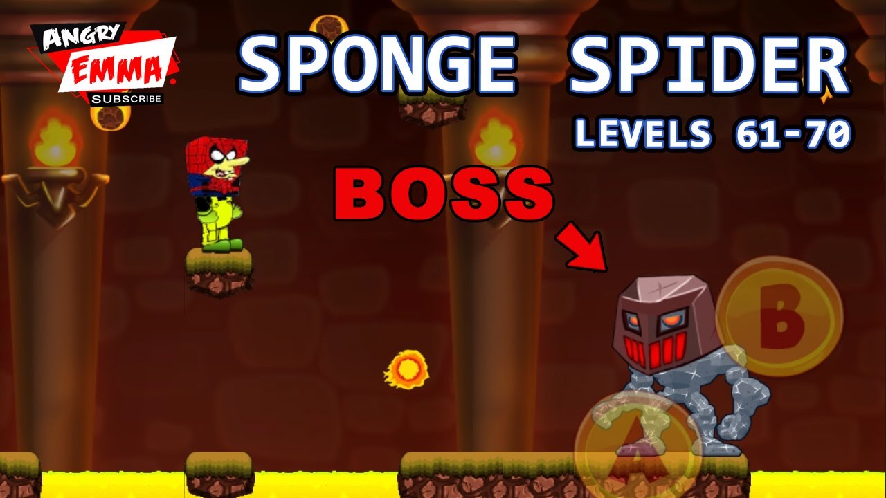 Sponge Spider - Levels 61-70 + BOSS (Android Gameplay)