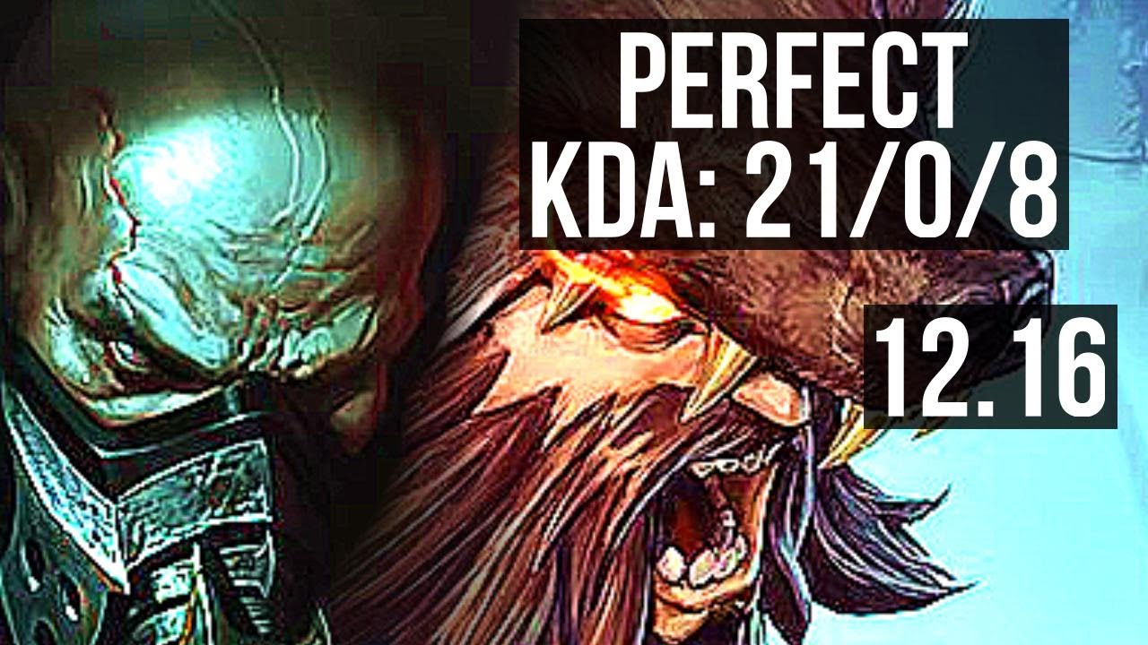 URGOT vs UDYR (TOP) | 21/0/8, Legendary, 1.4M mastery | KR Diamond | 12.16