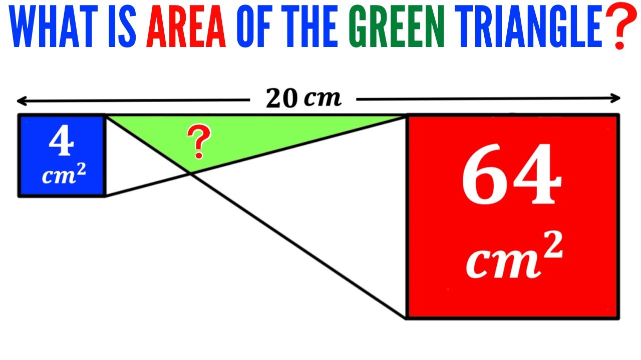 Can you find the area of the Green triangle? | (step-by-Step explanation) | #math #maths