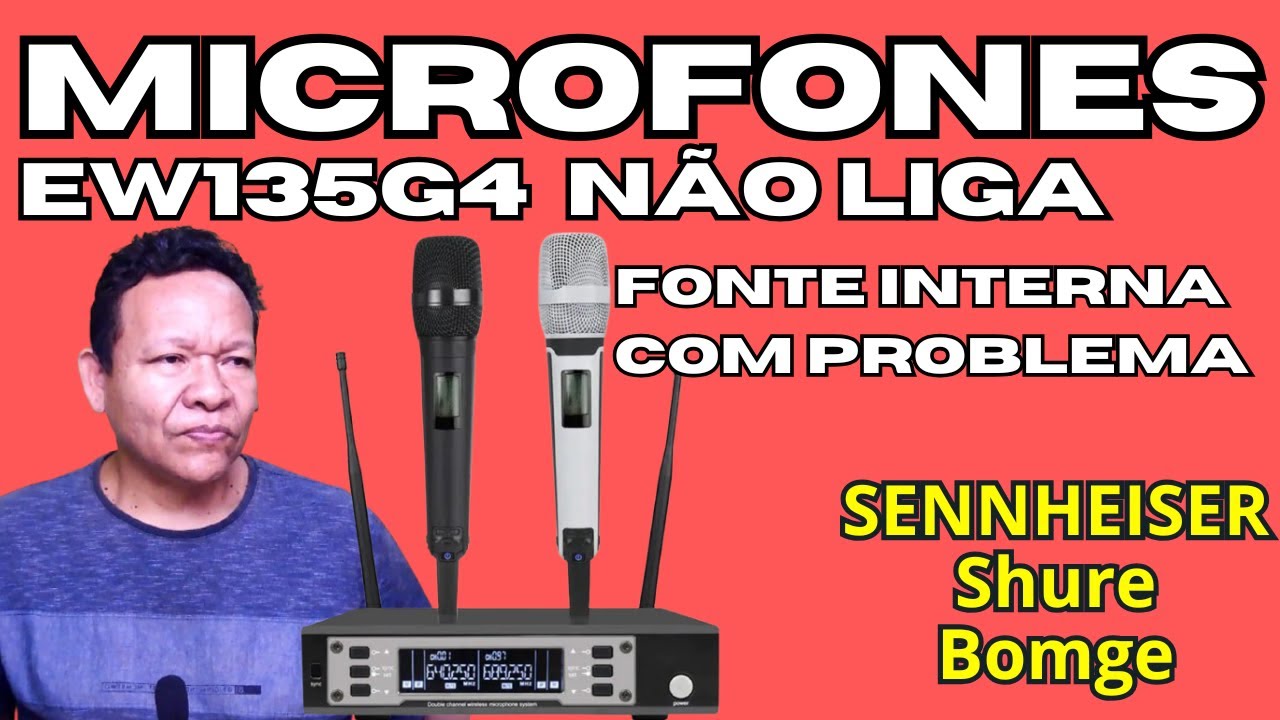 Base microfone Sennheiser Ew 135g4  Não Liga - Regulador de Tenção