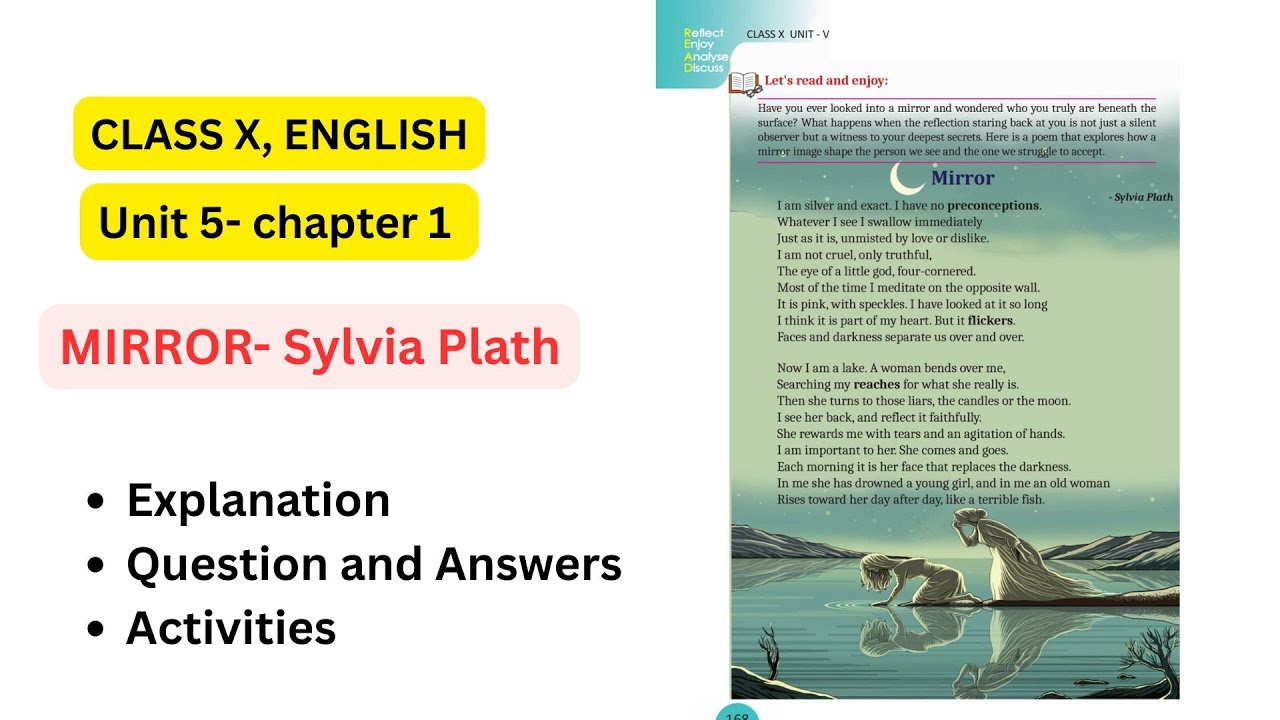Mirror- Sylvia Plath- Class 10th- English SCERT- Explanation and Activities.