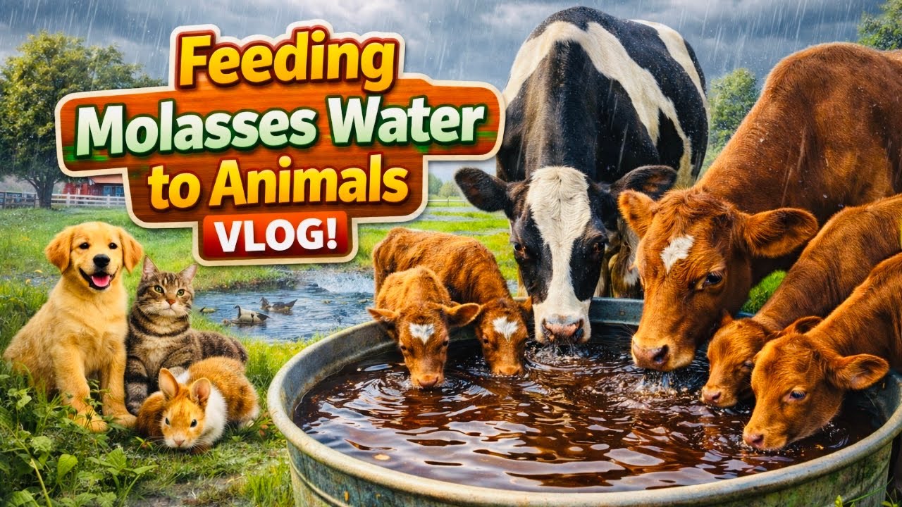 Animals Ko Sheera Pani Pilaya | Healthy Farm Vlog | Molasses Water For Cow & Calves | Pets & Animals