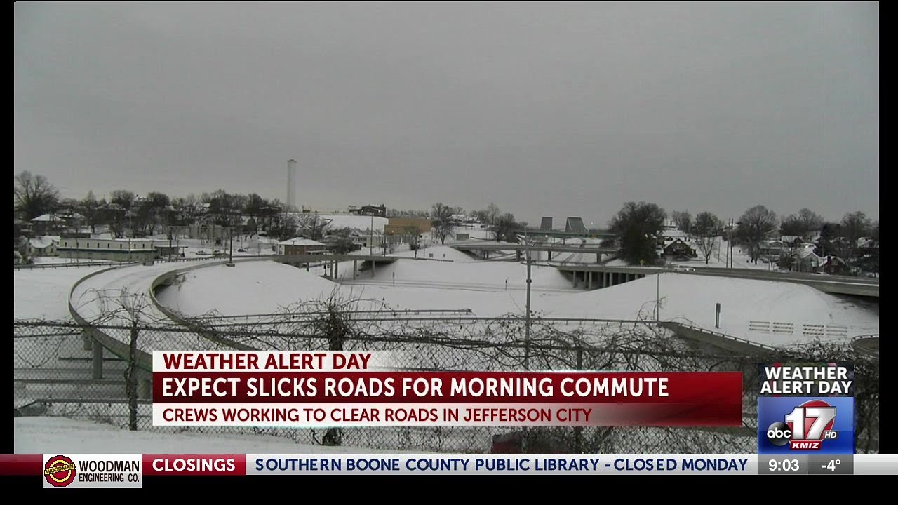 Snow covers roads across Mid-Missouri. Crews using salt and sand mixture