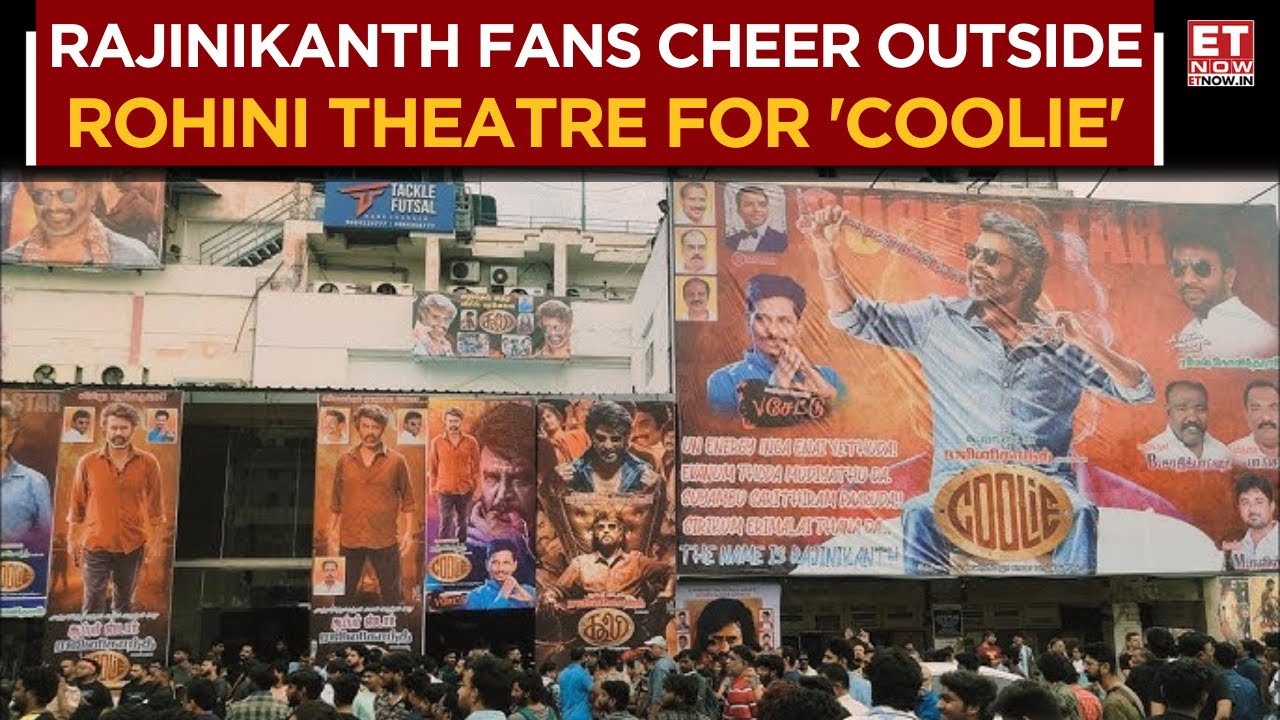 Fans Erupt Outside Rohini Theatre In Chennai To Support Rajinikanth For His Upcoming Movie 'Coolie'