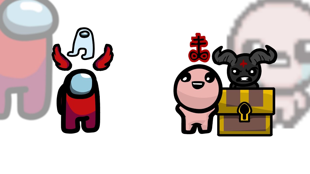 Mini Crewmate Kills The Binding of Isaac Characters | Among Us