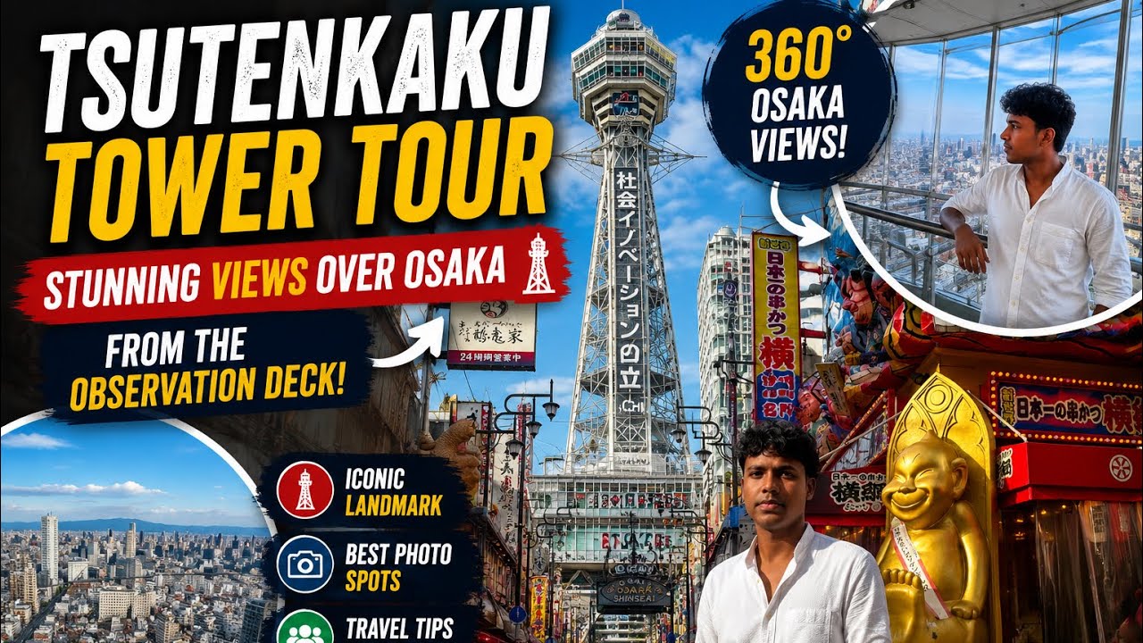 Ep: 8. Tsutenkaku Tower Tour 🗼 | Stunning Views Over Osaka from the Observation Deck