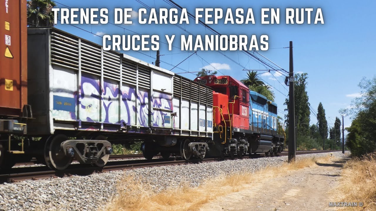 Trenes de carga FEPASA en ruta &ndash; Cruces y maniobras ferroviarias