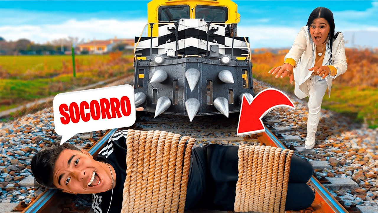 😰FIQUEI PRESO NA LINHA DO TREM!😫 *fiquei traumatizado