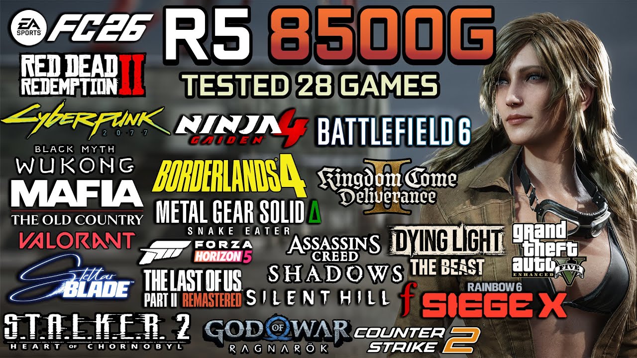 Ryzen 5 8500G in late 2025 : Test in 28 Games - Gaming Test in 2025