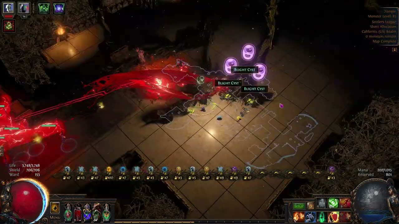 【Path of Exile 3.25】Low Investment Blight Ravaged map test, x60 ravaged map【Farming strategy】