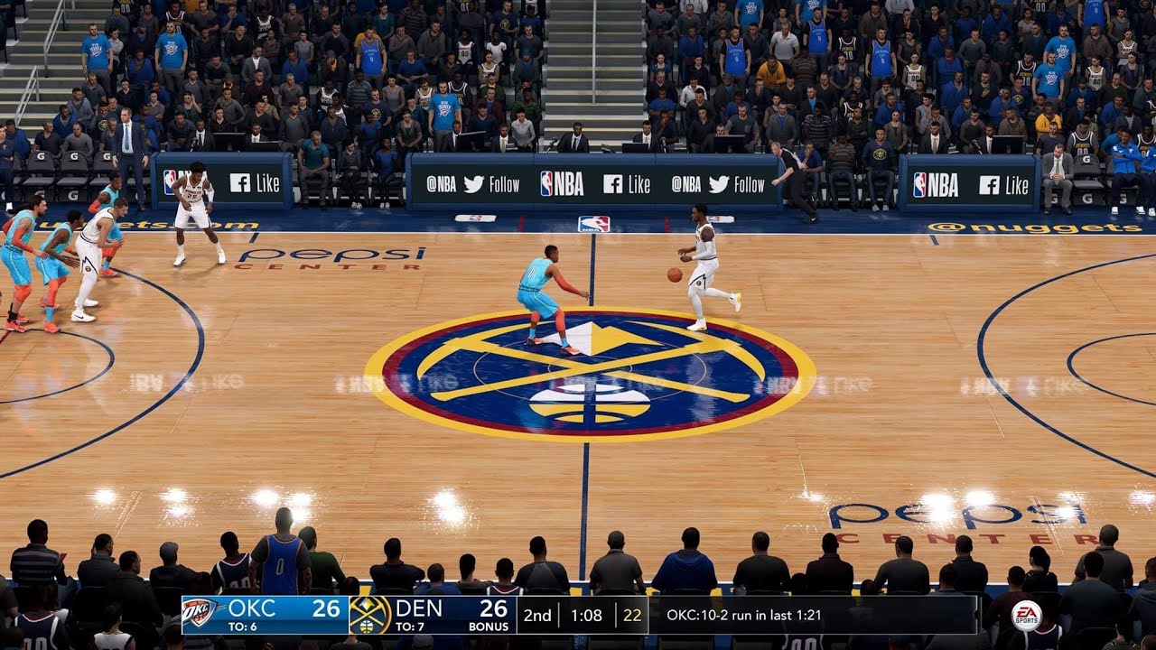 NBA LIVE 19 New Patch 1.22 W/ Commentary! - Oklahoma City Thunder vs Denver Nuggets - PS4 PRO - HD