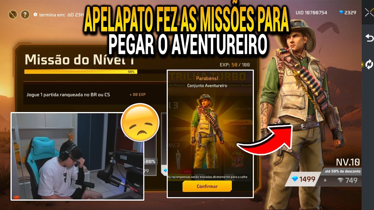 REAÇÃO DO APELAPATO AO PEGAR O AVENTUREIRO NO EVENTO TRILHA TURBO DO FREE FIRE