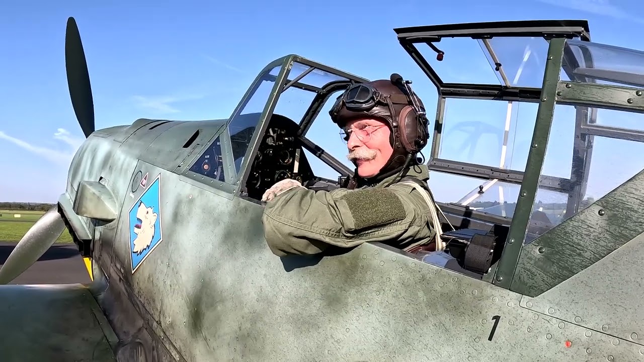 Messerschmitt Bf 109 Pilot Charlie Brown Flug Bonn Hangelar | Sound on! 10.10.2023 NEU 4k 2023