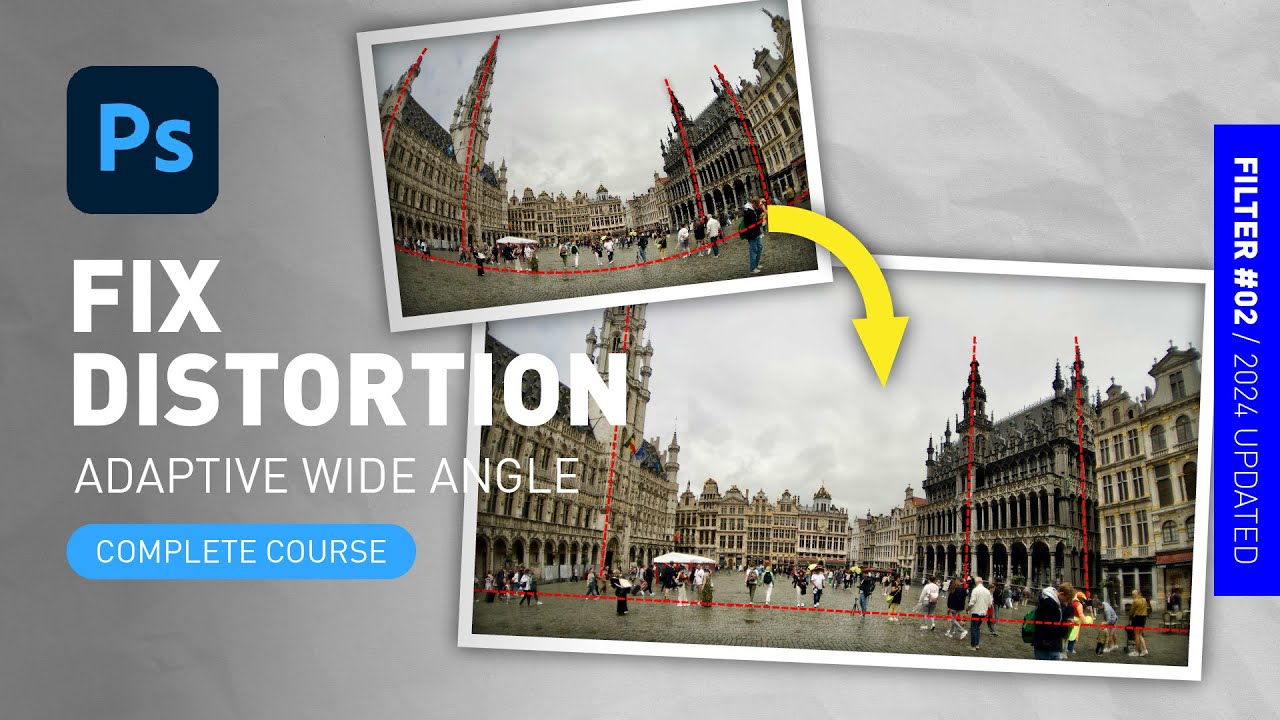 Fix Distortion & Perspective - Adaptive Wide Angle Filter [Photoshop Tutorial for Beginners]