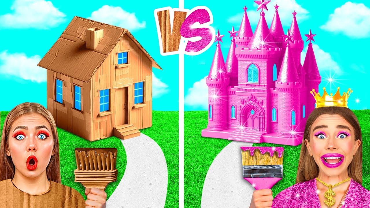 Домики Одного Цвета Бедная vs Богатая vs Ультра Богатая | Сумасшедшие Идеи для Пранков от Crazy DO