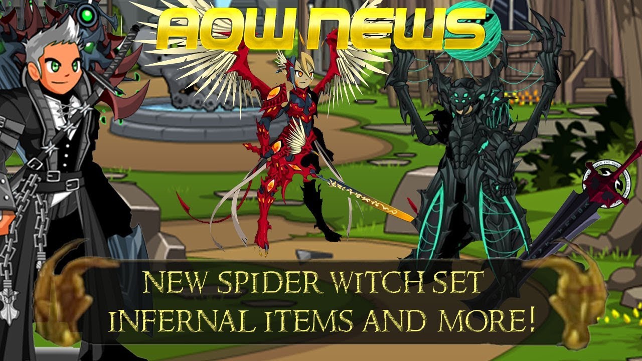 AQW New Spider Witch Set + Infernal Items! | Plus Match Stick Of Doom and More!