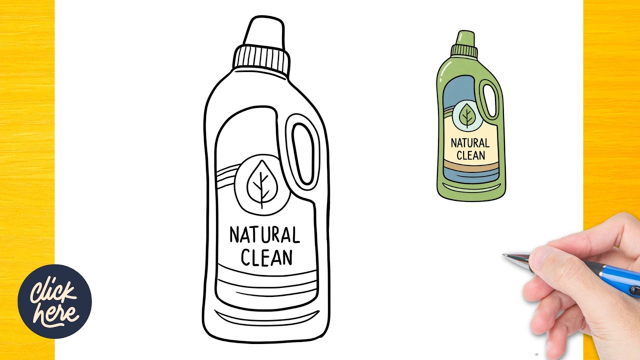How to draw Eco Natural Cleaner - Easy Drawing for Kids & Beginners
