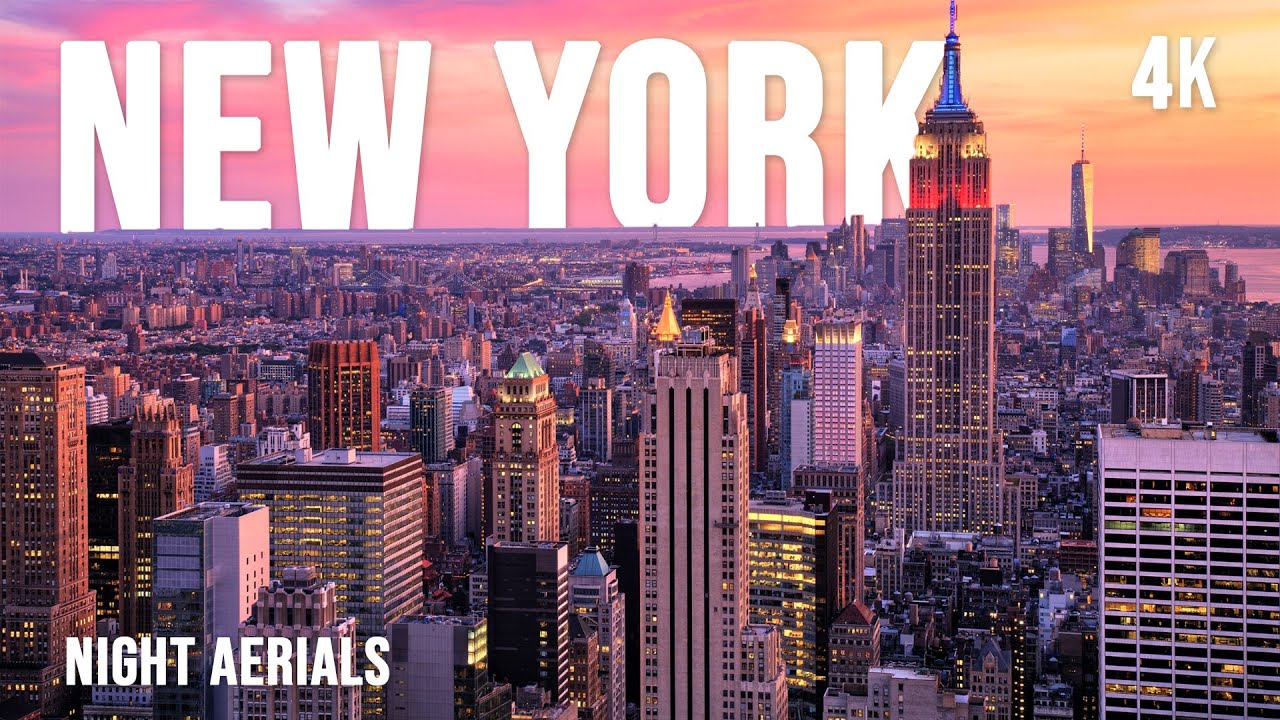 New York City Aerials in 4K | A Day Turns to Night