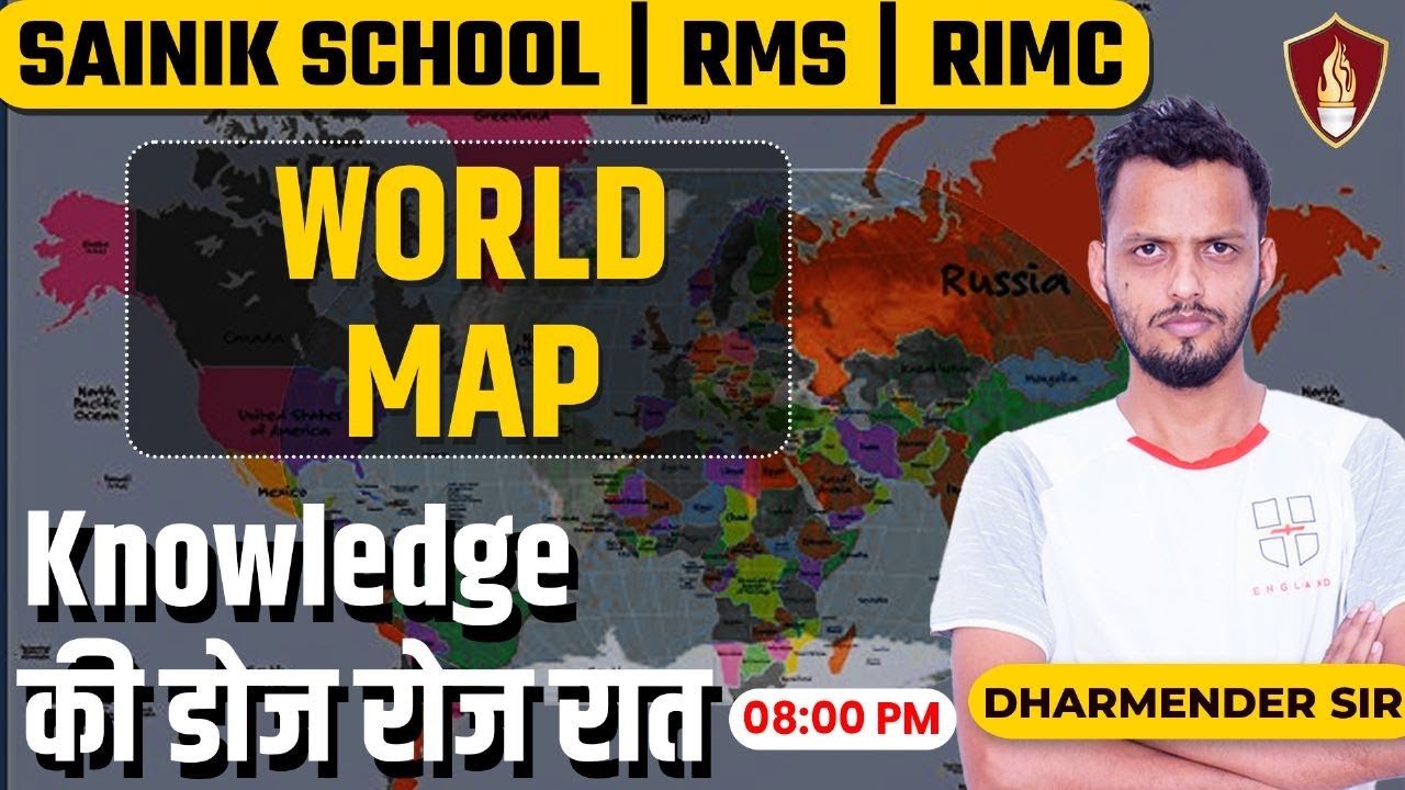 World Map for Sainik School, RMS, RIMC | GK By Dharmendra Sir | RIMC GK | RMS GK | AISSEE GK MCQ's