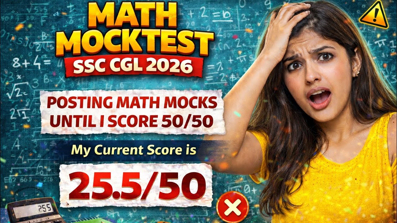 25.5/50 in Maths 😭 50 Kab Aayega?! | SSC CGL 2026 Mock | 