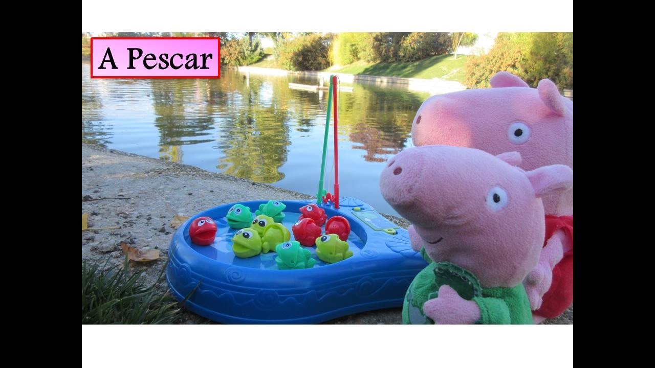 Peppa Pig y George pescan en un lago con el juego Fishing Lake | Vídeos de Peppa Pig en español