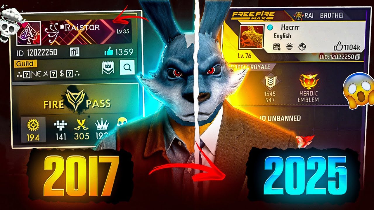FREE FIRE PLAYERS 2017 VS 2025⚡| Searching 2017 Old Players Id in 2025 | @Rai Star