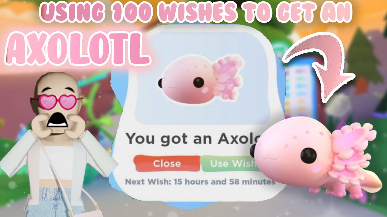 Using 100 WISHES to get a AXOLOTL in Overlook Bay | Roblox