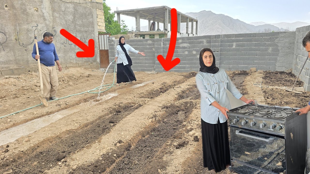 Bathroom and toilet plumbing and moving the water tanker to the garden