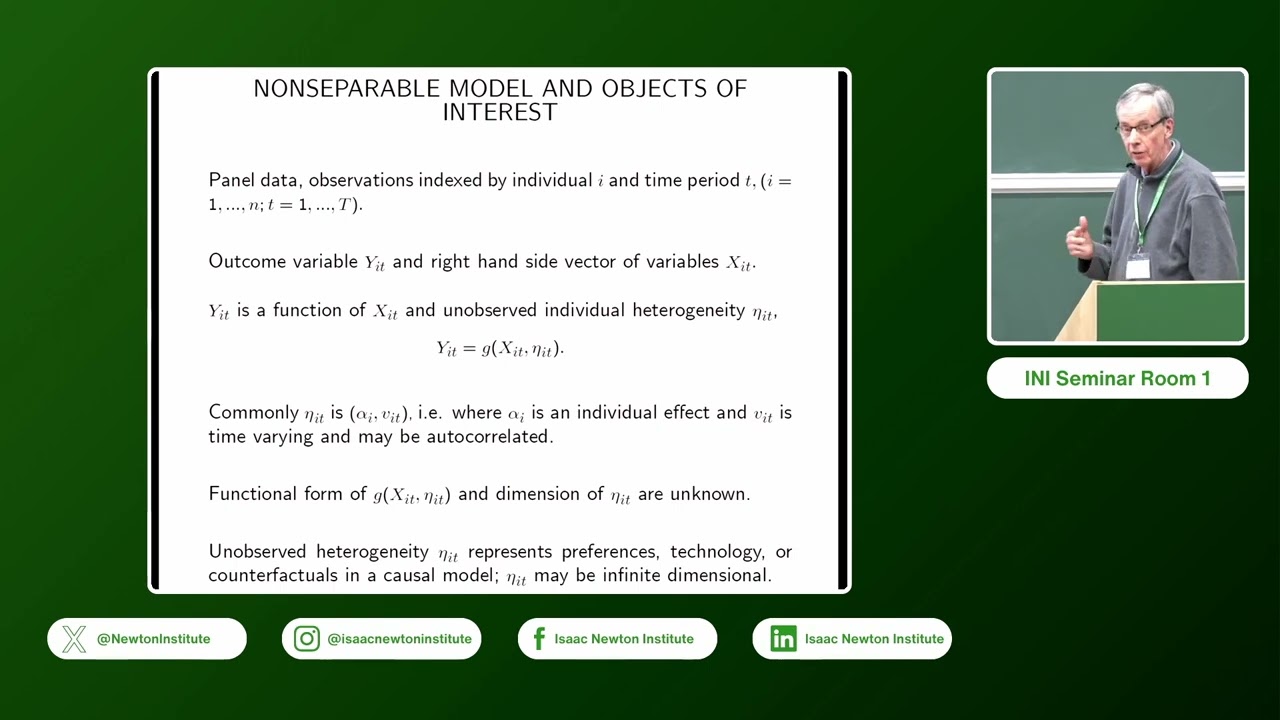Prof. Whitney K Newey | Linear Estimation of Structural and Causal Effects for Nonseparable Panel...