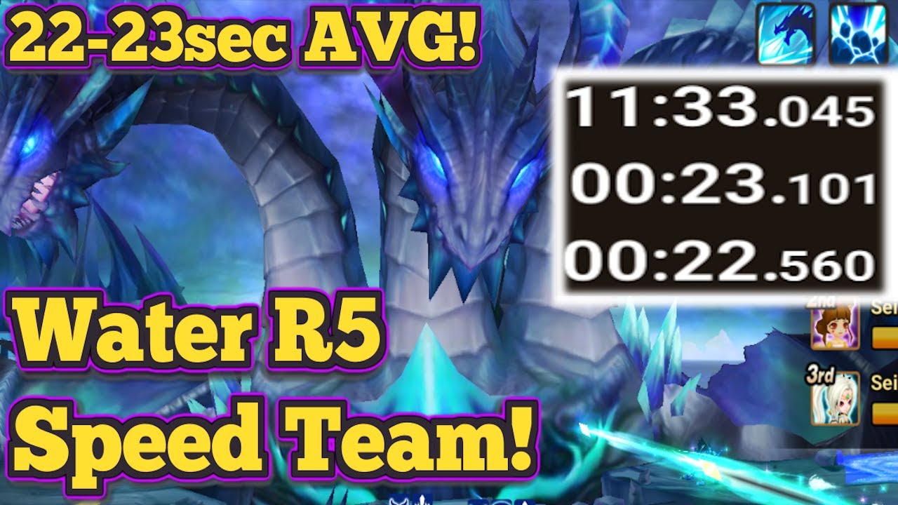 Solo Water R5 (Frostjade) Speed Team 22-23Sec Average! - Summoners War