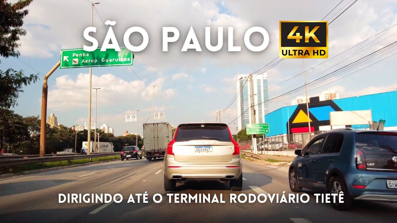 🇧🇷 Ponte do Limão até o Terminal Rodoviário do Tietê em São Paulo 4K