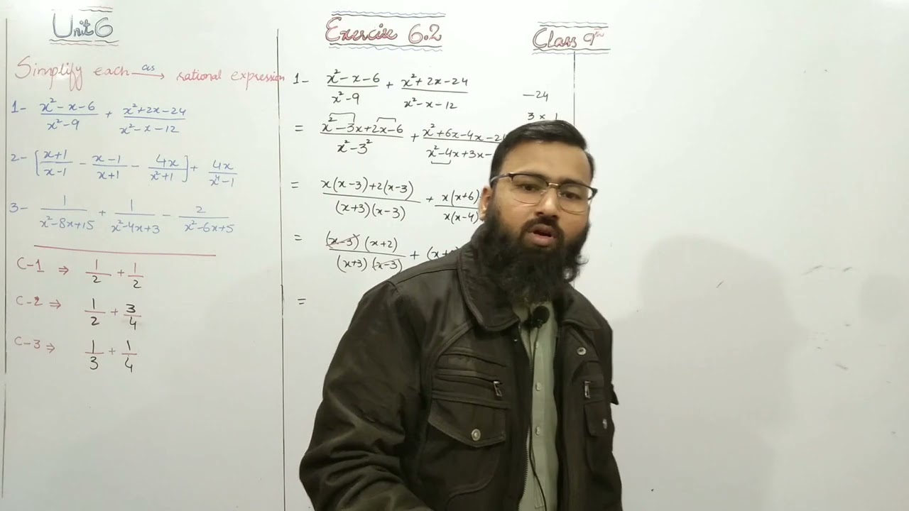 9th Math Ex 6.2 Q1, Q2 and Q3- Rational Expressions #rationalexpressions