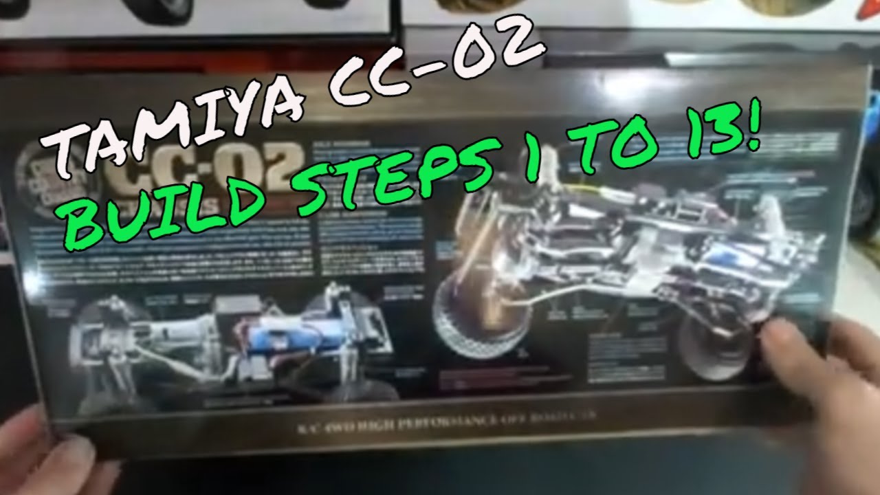 Tamiya CC-02 build steps 1-13.