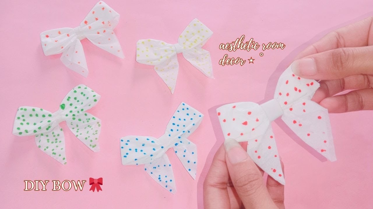 Как сделать бумажный бант 🎀✨ для эстетичного декора комнаты - БЫСТРАЯ И ПРОСТАЯ упаковка подарков...