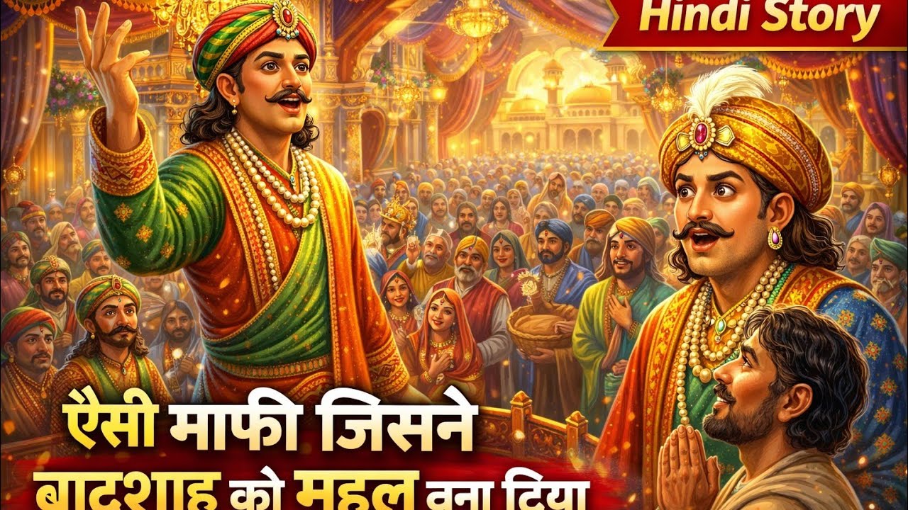 हिंदी स्टोरी ✨ ऐसी माफ़ी जिसने बादशाह को महल बना दियाबीरबल की अनोखी सीख और एक गरीब की सच्ची जीत