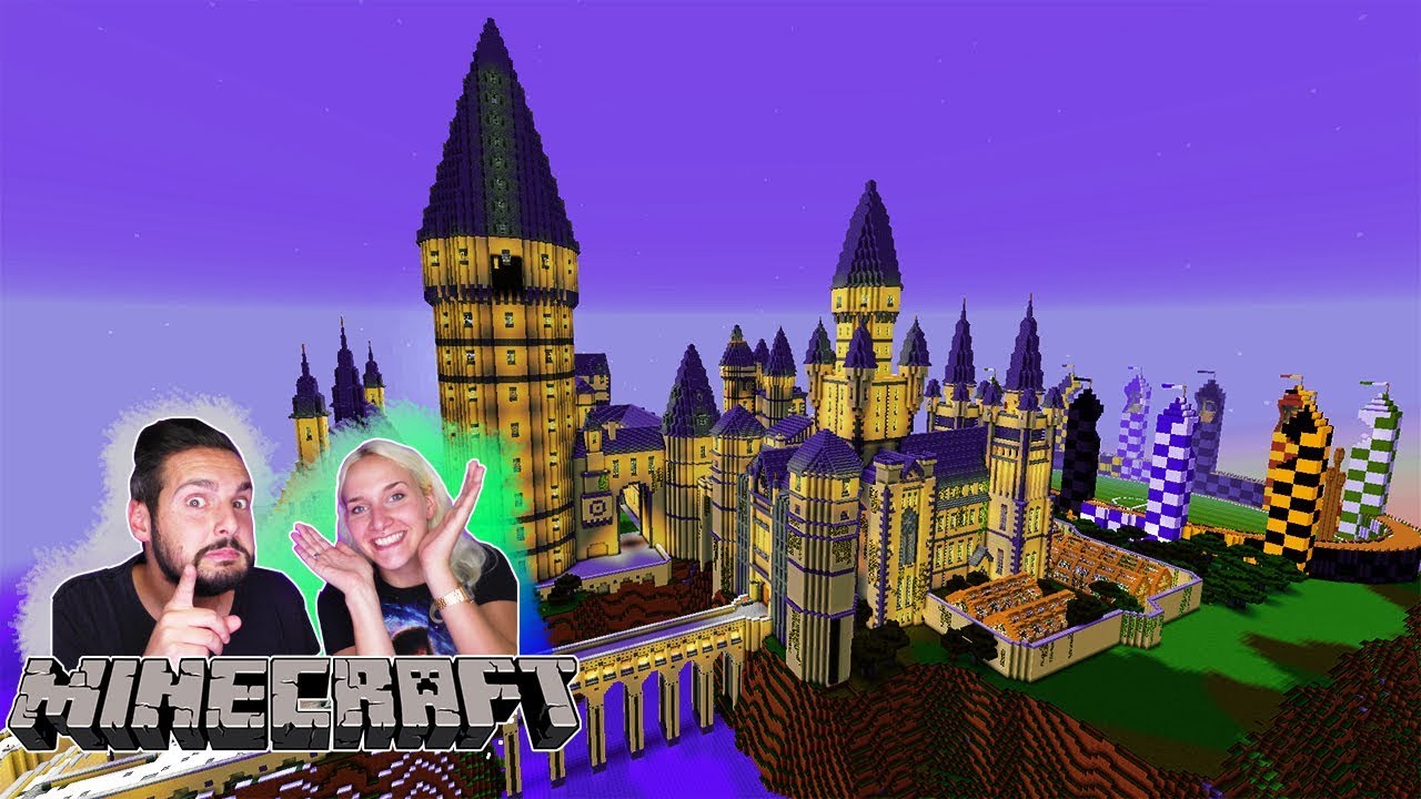 HOGWARTS HARRY POTTER LUCKY BLOCK BATTLE Minecraft! Nina + Kaan in der Schule f&uuml;r Zauberer & Hexen!