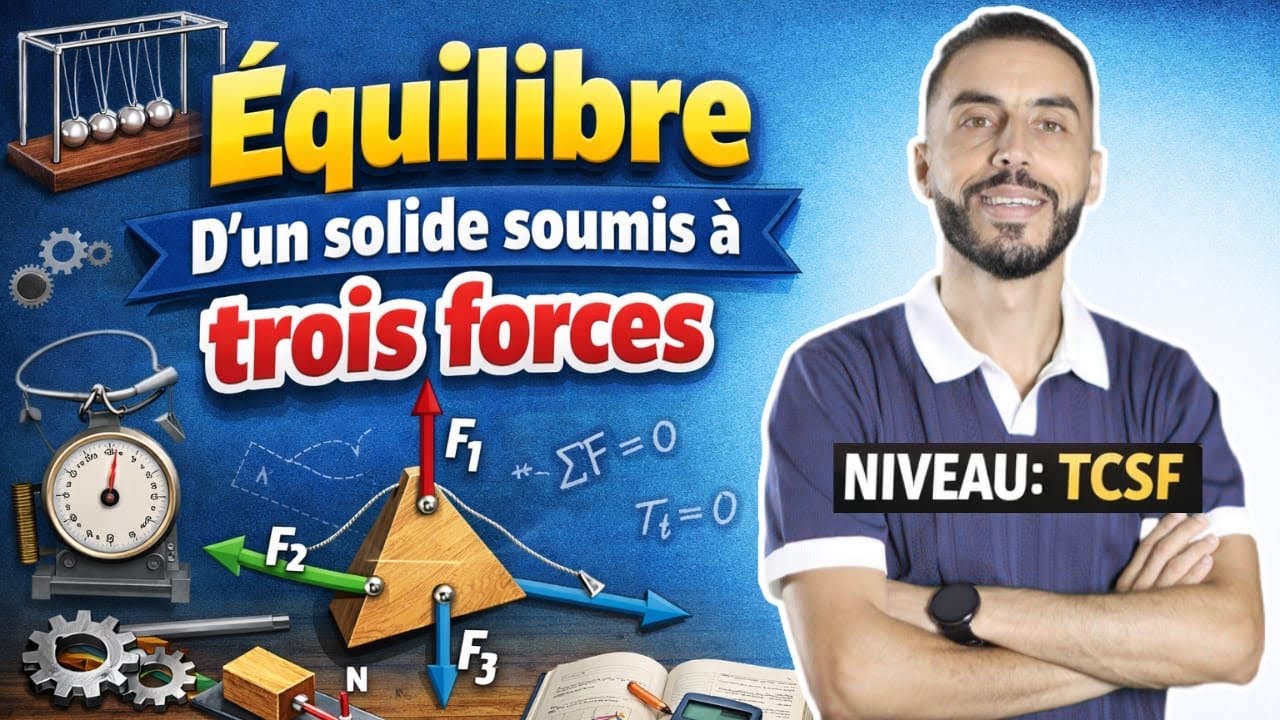 Tronc commun : Équilibre d’un solide soumis à trois forces (série d’exercices)