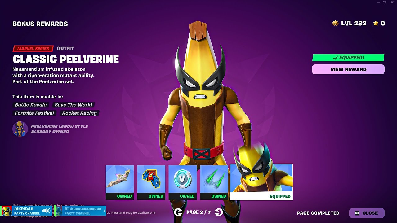 Classic Peelverine Skin - Fortnite Gameplay C5S4 Battle Pass!